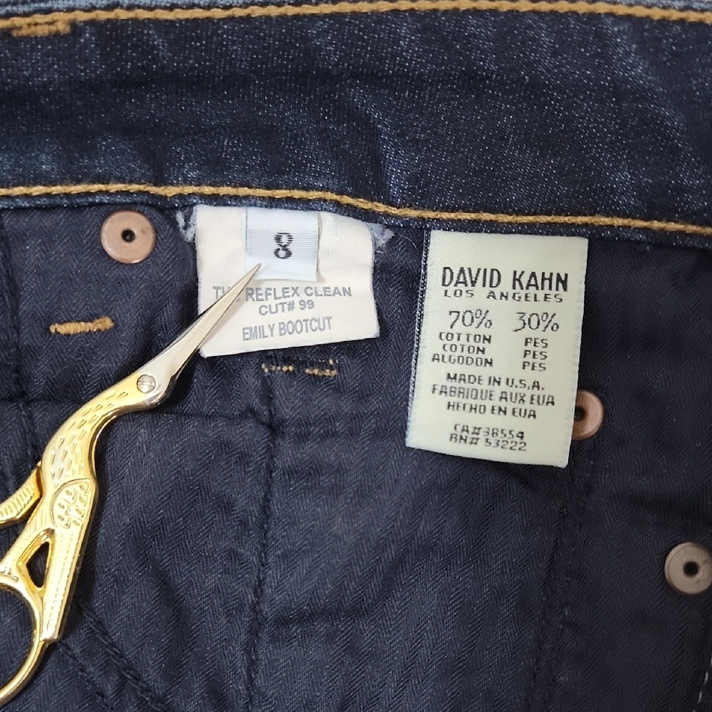 David Kahn Dark Indigo  Boot Cut Jeans Size 8 - Picture 4 of 8